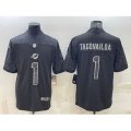 Miami Dolphins #1 Tua Tagovailoa Black Reflective Limited Stitched Football Jersey