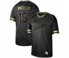 Oakland Athletics #19 Josh Phegley Authentic Black Gold Fashion Baseball Jersey