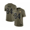 Minnesota Vikings #84 Randy Moss 2022 Olive Salute To Service Limited Stitched Jersey