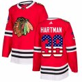 Chicago Blackhawks #38 Ryan Hartman Authentic Red USA Flag Fashion NHL Jersey