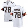 Cleveland Browns #78 Jack Conklin Nike White Away Vapor Limited Jersey