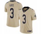 New Orleans Saints #3 Wil Lutz Limited Gold Inverted Legend Football Jersey