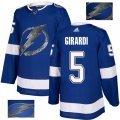 Tampa Bay Lightning #5 Dan Girardi Authentic Royal Blue Fashion Gold NHL Jersey