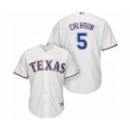 Texas Rangers #5 Willie Calhoun Authentic White Home Cool Base Baseball Player Jersey