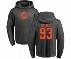Miami Dolphins #93 Akeem Spence Ash One Color Pullover Hoodie