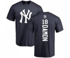 MLB Nike New York Yankees #18 Johnny Damon Navy Blue Backer T-Shirt