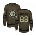 Winnipeg Jets #88 Nathan Beaulieu Authentic Green Salute to Service Hockey Jersey