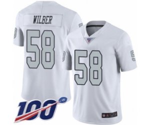 Oakland Raiders #58 Kyle Wilber Limited White Rush Vapor Untouchable 100th Season Football Jersey