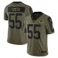 Green Bay Packers #55 Za Darius Smith Olive 2021 Salute To Service Limited Player Jersey
