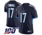 Tennessee Titans #17 Ryan Tannehill Navy Blue Team Color Vapor Untouchable Limited Player 100th Season Football Jersey