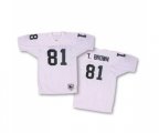 Oakland Raiders #81 Tim Brown White Authentic Throwback Football Jersey
