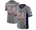 New England Patriots #64 Hjalte Froholdt Limited Gray Rush Drift Fashion Football Jersey