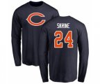 Chicago Bears #24 Buster Skrine Navy Blue Name & Number Logo Long Sleeve T-Shirt