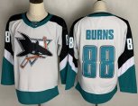 San Jose Sharks #88 Brent Burns Authentic White Away Jersey