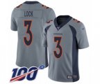 Denver Broncos #3 Drew Lock Limited Silver Inverted Legend 100th Season Football Jersey