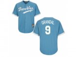 Los Angeles Dodgers #9 Yasmani Grandal Light Blue Cooperstown Throwback Stitched Baseball Jersey