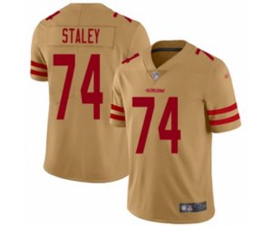 San Francisco 49ers #74 Joe Staley Limited Gold Inverted Legend Football Jersey