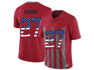 2016 US Flag Fashion Ohio State Buckeyes Eddie George #27 College Football Alternate Elite Jersey - Scarlet