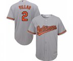 Baltimore Orioles #2 Jonathan Villar Replica Grey Road Cool Base Baseball Jersey