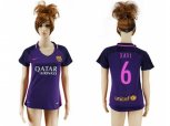 Women Barcelona #6 Xavi Away Soccer Club Jersey