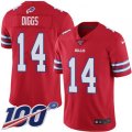 Buffalo Bills #14 Stefon Diggs Red Stitched NFL Limited Rush 100th Season Jersey