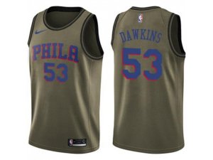 Philadelphia 76ers #53 Darryl Dawkins Green Salute to Service NBA Swingman Jersey