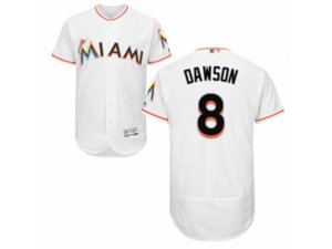 Miami Marlins #8 Andre Dawson White Flexbase Authentic Collection MLB Jersey