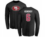 San Francisco 49ers #6 Mitch Wishnowsky Black Name & Number Logo Long Sleeve T-Shirt