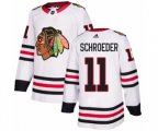 Chicago Blackhawks #11 Jordan Schroeder Authentic White Away NHL Jersey