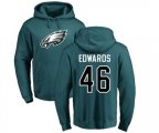 Philadelphia Eagles #46 Herman Edwards Green Name & Number Logo Pullover Hoodie