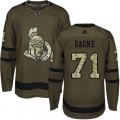 Ottawa Senators #71 Gabriel Gagne Premier Green Salute to Service NHL Jersey