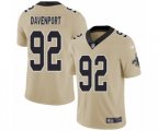 New Orleans Saints #92 Marcus Davenport Limited Gold Inverted Legend Football Jersey