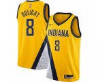 Indiana Pacers #8 Justin Holiday Authentic Gold Finished Basketball Jersey - Statement Edition