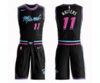 Miami Heat #11 Dion Waiters Authentic Black Basketball Suit Jersey - City Edition