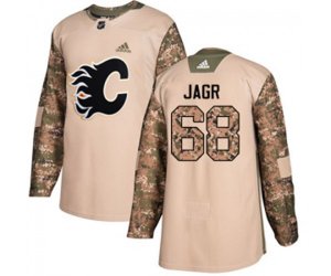 Calgary Flames #68 Jaromir Jagr Authentic Camo Veterans Day Practice Hockey Jersey