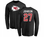 Kansas City Chiefs #27 Larry Johnson Black Name & Number Logo Long Sleeve T-Shirt