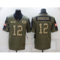 Green Bay Packers #12 Aaron Rodgers Nike Camo 2021 Salute To Service Limited Player Jersey