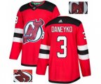 New Jersey Devils #3 Ken Daneyko Authentic Red Fashion Gold Hockey Jersey