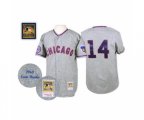 1968 Chicago Cubs #14 Ernie Banks Authentic Grey Throwback Baseball Jersey
