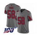 Arizona Cardinals #58 Jordan Hicks Limited Silver Inverted Legend 100th Season Football Jersey