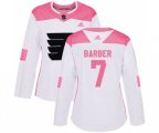 Women Adidas Philadelphia Flyers #7 Bill Barber Authentic White Pink Fashion NHL Jersey