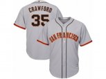 San Francisco Giants #35 Brandon Crawford Authentic Grey Road Cool Base MLB Jersey
