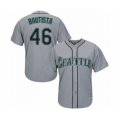 Seattle Mariners #46 Gerson Bautista Authentic Grey Road Cool Base Baseball Player Jersey