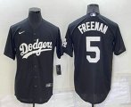 Los Angeles Dodgers #5 Freddie Freeman Black Turn Back The Clock Stitched Cool Base Jersey