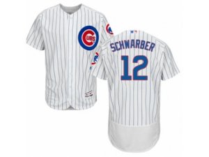 Chicago Cubs #12 Kyle Schwarber White Flexbase Authentic Collection MLB Jersey