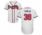 Atlanta Braves #38 Josh Tomlin White Home Flex Base Authentic Collection Baseball Jersey