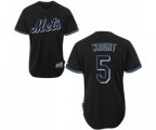 New York Mets #5 David Wright Replica Black Fashion Baseball Jersey