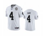 Oakland Raiders #4 Derek Carr White 60th Anniversary Vapor Untouchable Limited Player 100th Season Football Jersey