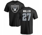 Oakland Raiders #27 Trayvon Mullen Black Name & Number Logo T-Shirt