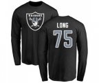 Oakland Raiders #75 Howie Long Black Name & Number Logo Long Sleeve T-Shirt